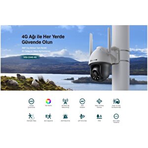 Tp-link Vigi C540-4g 4mp 4mm Lens 30mt Fullcolor H.265+ Dahili Ses Ve Hoparlör 4g Ip Ptz Kamera