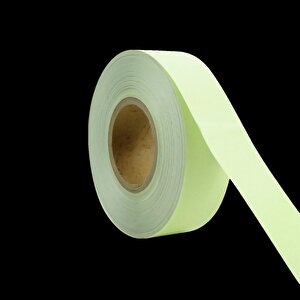 Gece Parlayan Fotolümen Yeşil Reflektörlü Fosforlu Oto Reflektif Düz Şerit Bant 5 Cm 1 Mt İkaz Bandı