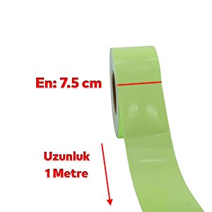 Fotolümen Gece Parlayan 7.5 Cm Yeşil Reflektörlü Fosforlu Reflektif Düz Şerit Bant 1 Mt İkaz Bandı