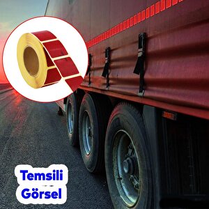 Tüvtürk Onaylı Kırmızı Kesik Reflektörlü Bant Gece Parlayan En 5 Cm 10 Mt İkaz Fosforlu Reflektif