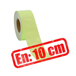 Gece Parlayan Fotolümen En 10 Cm Reflektörlü 1 Mt İkaz Yeşil Fosforlu Reflektif Düz Şerit Bant