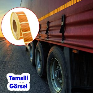 Tüvtürk Onaylı Sarı Kesik Reflektörlü Bant Gece Parlayan En 5 Cm 1 Mt İkaz Fosforlu Reflektif Şerit