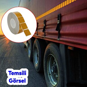 Tüvtürk Onaylı Sarı Parçalı Reflektörlü Reflektif Fosforlu Şerit Bant Kesikli İkaz Bandı 1 Metre