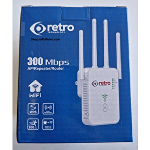Retro Rt-u10-300m 2.4ghz 300mbps Access Point Mod Repeater Mod Router Mod 3 Fonksiyonlu Menzil Genişletici