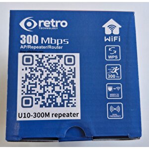 Retro Rt-u10-300m 2.4ghz 300mbps Access Point Mod Repeater Mod Router Mod 3 Fonksiyonlu Menzil Genişletici