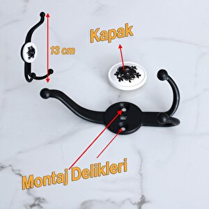 Siyah Askı Dolap Askılık Askılığı Banyo Mutfak Askısı Duvar Kapı Elbise Kıyafet Vestiyer