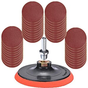 42 Parça 115 Mm Cırt Zımpara Seti + Matkap Aparatı