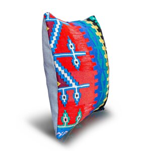 Vintage Kilimli Yastık Kılıfı Pllwsqr1329 - 40x40