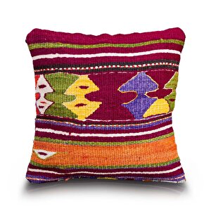 Vintage Kilimli Yastık Kılıfı Pllwsqr1209 - 40x40