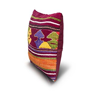 Vintage Kilimli Yastık Kılıfı Pllwsqr1209 - 40x40