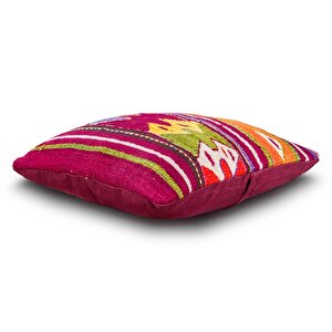 Vintage Kilimli Yastık Kılıfı Pllwsqr1209 - 40x40