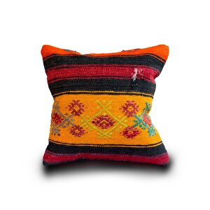 Vintage Kilimli Yastık Kılıfı Pllwsqr1017 - 40x40