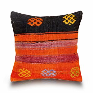 Vintage Kilimli Yastık Kılıfı Pllwsqr1457 - 40x40