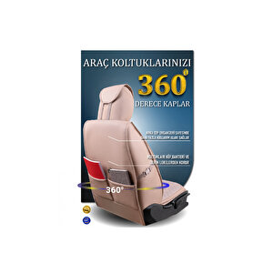 Seat İnca Lüx Deri Oto Koltuk Kılıfı Ön Arka Takım Set Elit Bej 2+1