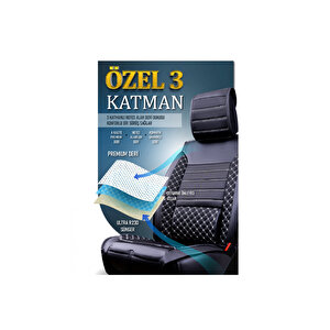 Volkswagen Caddy Lüx Deri Oto Koltuk Kılıfı Ön Arka Takım Set Elit Si̇yah Beyaz 2+1