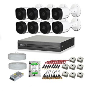 2mp 8 Kameralı Dış Ortam Ahd Hd-cvi Full Kamera Seti 500gb Disk