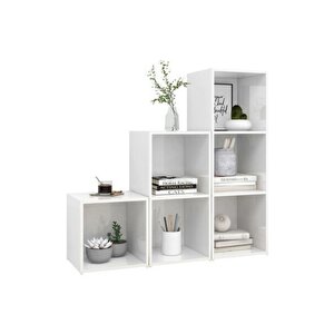 Dila-kitaplık Ofis Dolabı Beyaz 6 Raflı 90 Cm