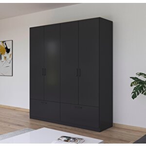 Alev Giyinme Dolabı - Çok Amaçlı Dolap - Gardırop 180 Cm-4 Kapaklı-2 Çekmeceli