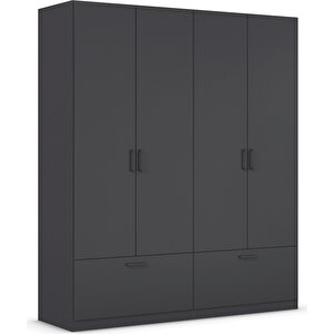 Alev Giyinme Dolabı - Çok Amaçlı Dolap - Gardırop 180 Cm-4 Kapaklı-2 Çekmeceli