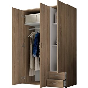 Tdesigno Ahu Giyinme Dolabı - Çok Amaçlı Dolap - Gardırop 120 Cm-3 Kapaklı-2 Çekmeceli