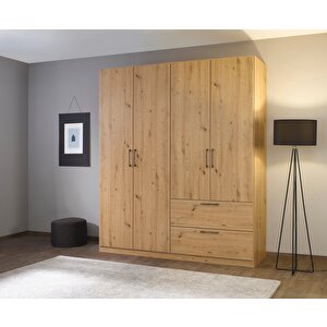 Tdesigno Araz Giyinme Dolabı - Çok Amaçlı Dolap - Gardırop 180 Cm-4 Kapaklı-2 Çekmeceli̇