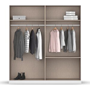 Tdesigno Araz Giyinme Dolabı - Çok Amaçlı Dolap - Gardırop 180 Cm-4 Kapaklı-2 Çekmeceli̇