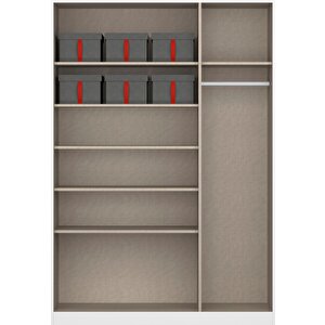 Tdesigno Almina Giyinme Dolabı - Çok Amaçlı Dolap - Gardırop 135 Cm-3 Kapaklı