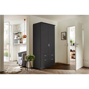 Aksu Giyinme Dolabı - Çok Amaçlı Dolap - Gardırop 90 Cm-2 Kapaklı-4 Çekmeceli