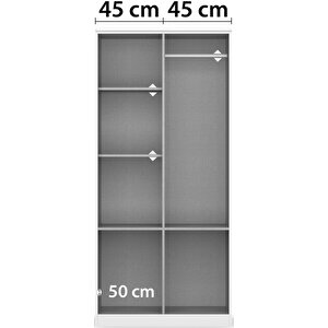 Tdesigno Aksu Giyinme Dolabı - Çok Amaçlı Dolap - Gardırop 90 Cm-2 Kapaklı-4 Çekmeceli