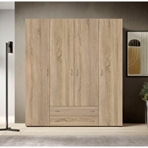Tdesigno Ahter Giyinme Dolabı - Çok Amaçlı Dolap - Gardırop 160 Cm-4 Kapaklı-2 Çekmeceli