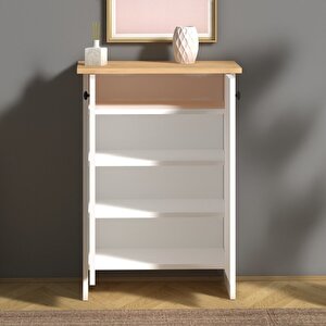 Gc Fulya 4 Raflı 2 Kapaklı Ayakkabı Dolabı-ayakkabılık-çok Amaçı Dolap Beyaz 60 Cm