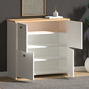 Pelin 4 Raflı 4 Kapaklı Modern Ayakkabılık-ayakkabı Dolabı-konsol Beyaz