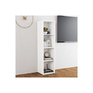 Tdesıgno Ezgi Televizyon Sehpası - Ünitesi -kitaplık-beyaz 144 Cm 4 Raflı
