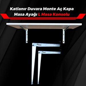 Katlanır Duvara Monte Aç Kapa Masa Ayağı L Masa Konsolu 40 Cm 40 cm