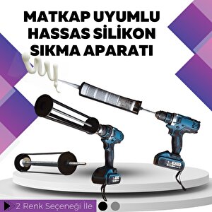 Matkap Uyumlu Hassas Silikon Sıkma Tabancası Siyah