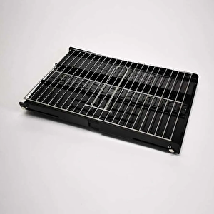 Katlanır Metal Mangal Portatif Yer Kaplamaz Emaye Izgaralı Bbq