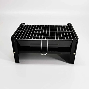 Katlanır Metal Mangal Portatif Yer Kaplamaz Emaye Izgaralı Bbq