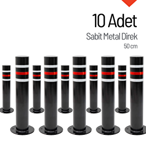 10'lu Sabit Metal Direk Seti Siyah, Metal Duba 50 Cm