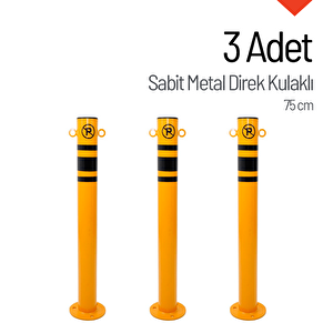 3'lü Sabit Metal Direk Seti Kulaklı, Metal Duba 75 Cm