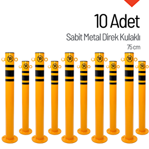10'lu Sabit Metal Direk Seti Kulaklı, Metal Duba 75 Cm