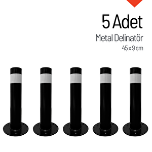 5'li Metal Delinatör, Metal Duba Seti 45 X 9 Cm
