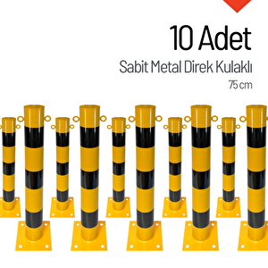 10'lu Sabit Metal Direk Seti Kulaklı, Metal Duba 75 Cm
