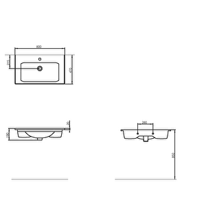 Alpu Aynalı Dolaplı Banyo Dolabı Antrasit 80 Cm