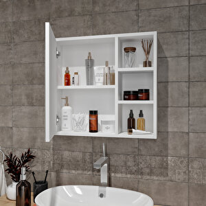 Çok Bölmeli̇ Ayna Kapakli Tamamen Mdf Banyo Dolabi