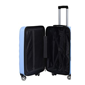 2'li Valiz Seti Polikarbon Orta Boy - Kabin Boy Valiz Mavi 1809