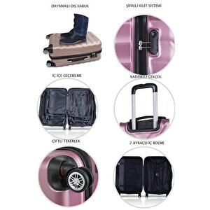 Kabin Boy Valiz 4x2 Teker Mavi 1451