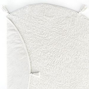 Cool Halı Cool Cotton Ccn Plain White Yıkanabilir Kaymaz Tabanlı Pamuk Dokuma Yuvarlak Bebek Halısı