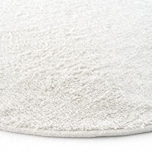 Cool Halı Cool Cotton Ccn Plain White Yıkanabilir Kaymaz Tabanlı Pamuk Dokuma Yuvarlak Bebek Halısı
