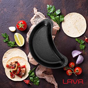 Lava Döküm Böbrek Formlu Fajita Tabağı Ölçü 10x20cm.