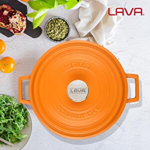 Lava Döküm Çok Amaçlı Yayvan Tencere Döküm Demir Yekpare Kulplu Spring Serisi Çap(ø)28cm.